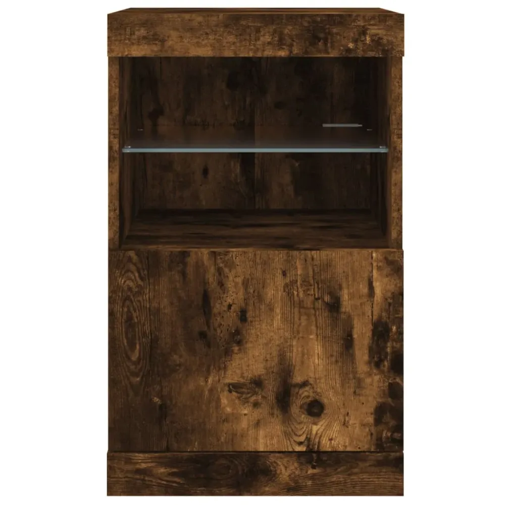 Buffet bahut commode armoire meuble de rangement organisateur cuisine salle de séjour salon avec lumières LED 41 x 37 x 67...