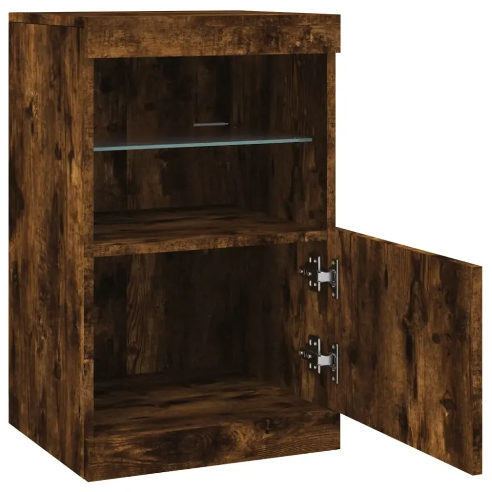 Buffet bahut commode armoire meuble de rangement organisateur cuisine salle de séjour salon avec lumières LED 41 x 37 x 67...
