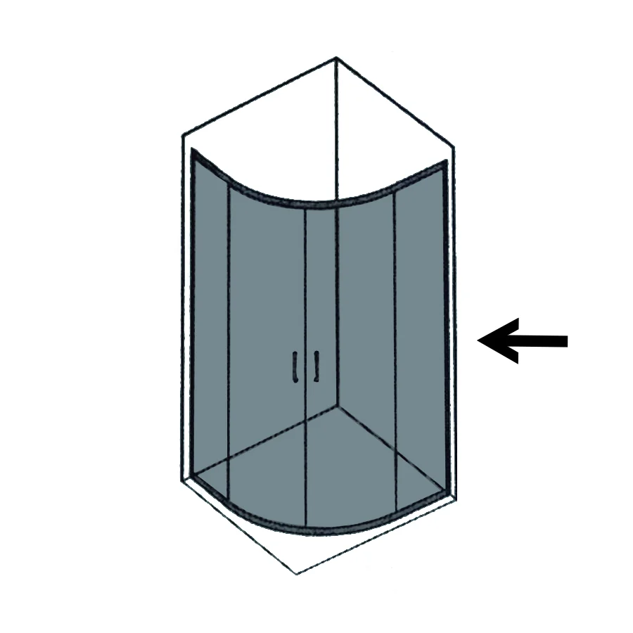 Cabine de douche semi-circulaire 90x90 cm Smart ouverture coulissante en verre trempé plein de 6 mm