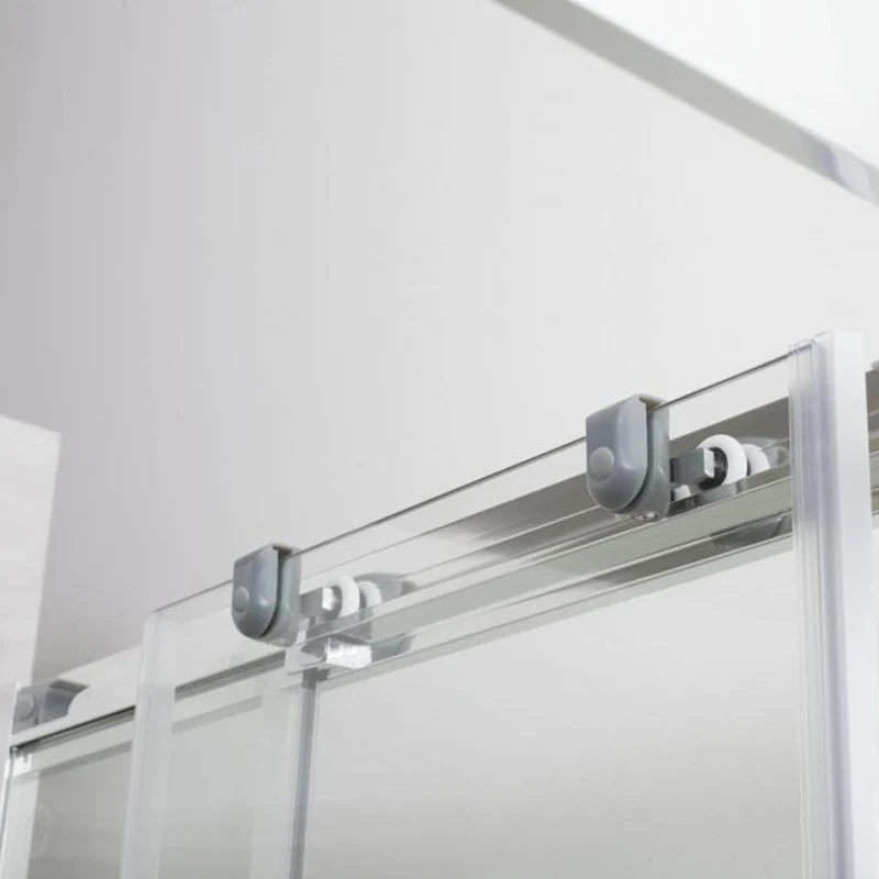 Cabine de douche semi-circulaire 90x90 cm Évolué ouverture coulissante en verre trempé transparent de 6 mm