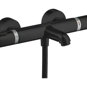 Certifié NF Sanitaire Mitigeur bain douche thermostatique HANSGROHE Ecostat Comfort noir mat