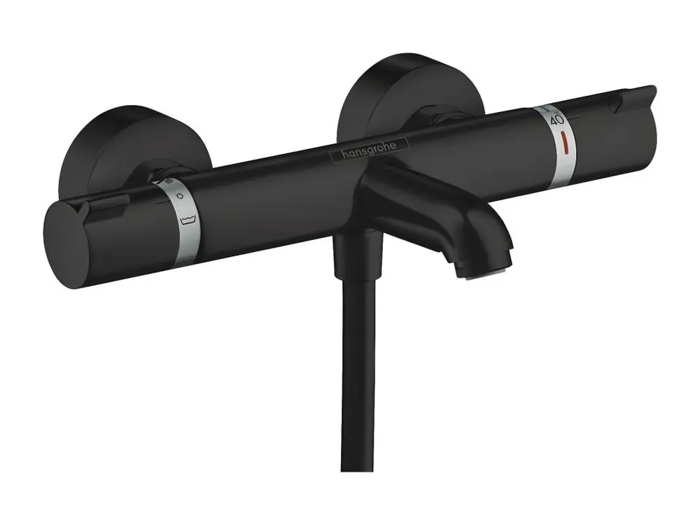 Certifié NF Sanitaire Mitigeur bain douche thermostatique HANSGROHE Ecostat Comfort noir mat