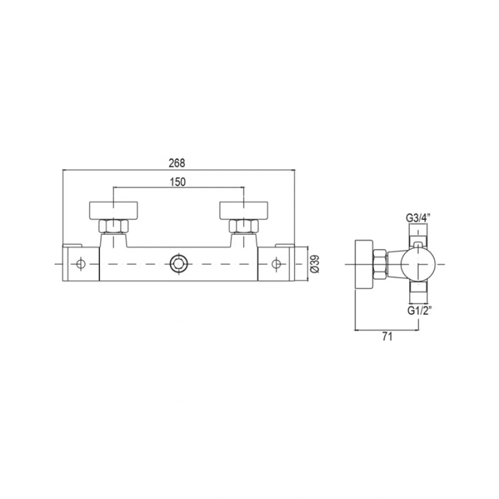 Certifié NF Sanitaire Robinet de douche thermostatique chromé Escade