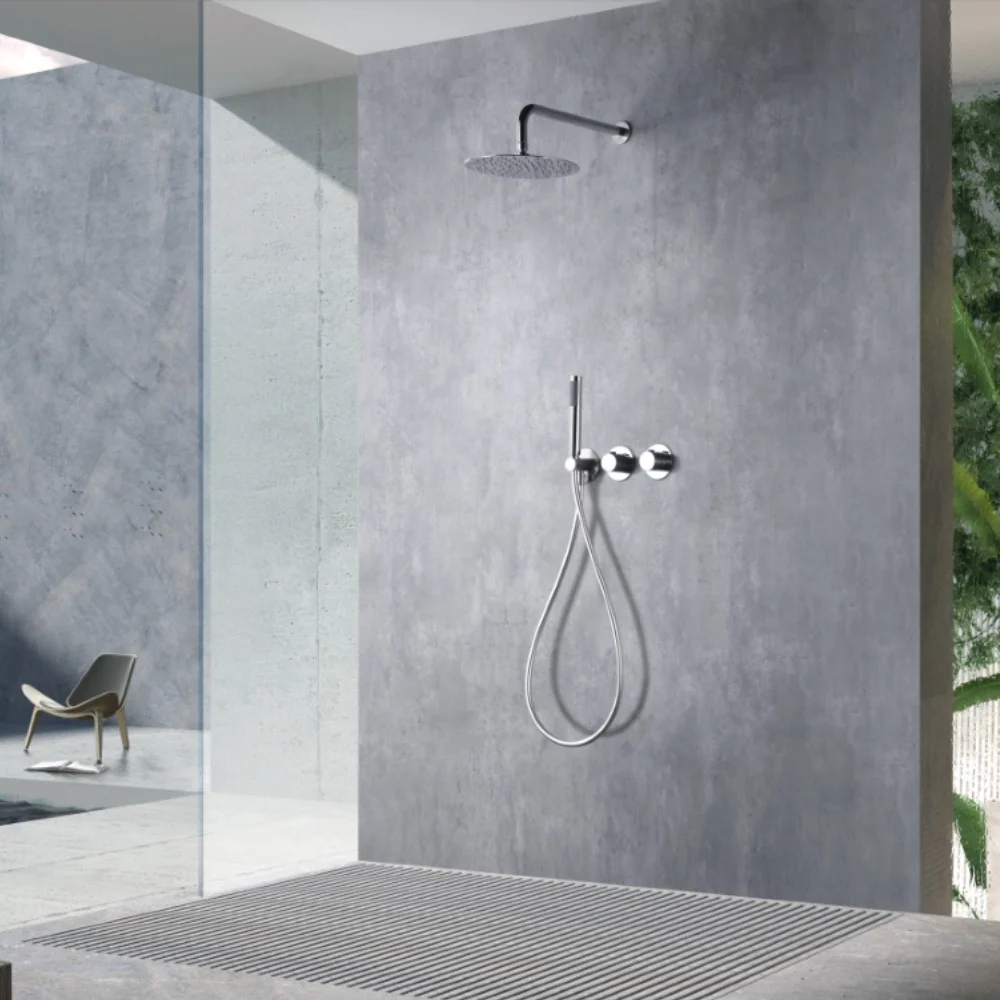 Colonne de douche encastrée thermostatique série Assen
