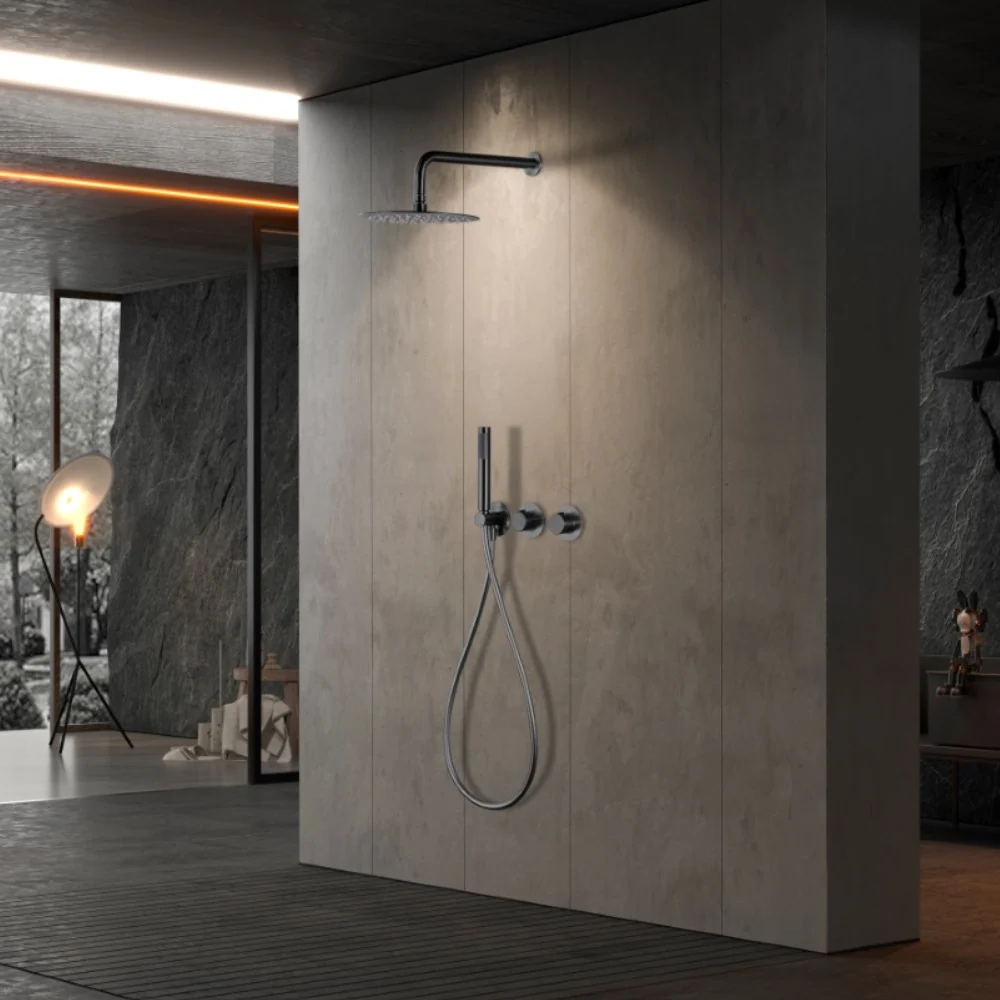 Colonne de douche encastrée thermostatique série Assen