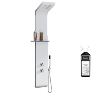 Colonne de douche KINEDO Aquamoon Blanc + nettoyant Briochin pour Salle de Bain Familiale