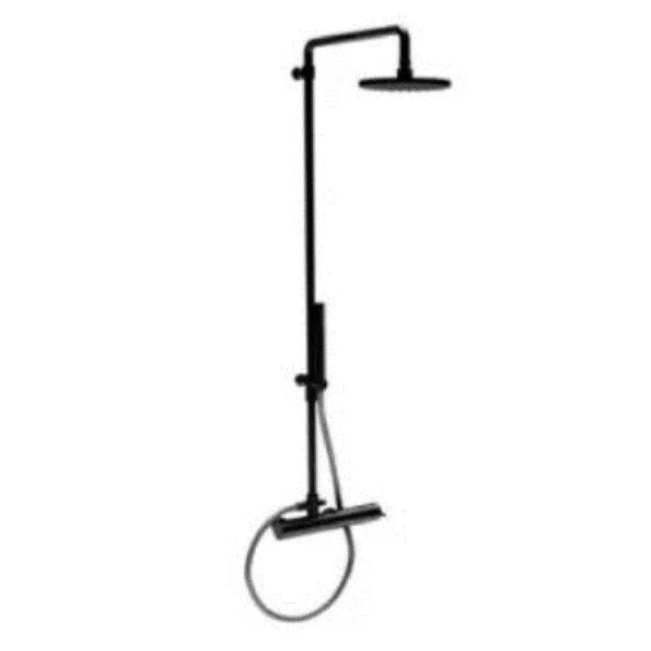 Colonne de douche Procasa Finn avec thermostat et tête de douche 200 mm noir - Réf. ULTIMKRFI00055