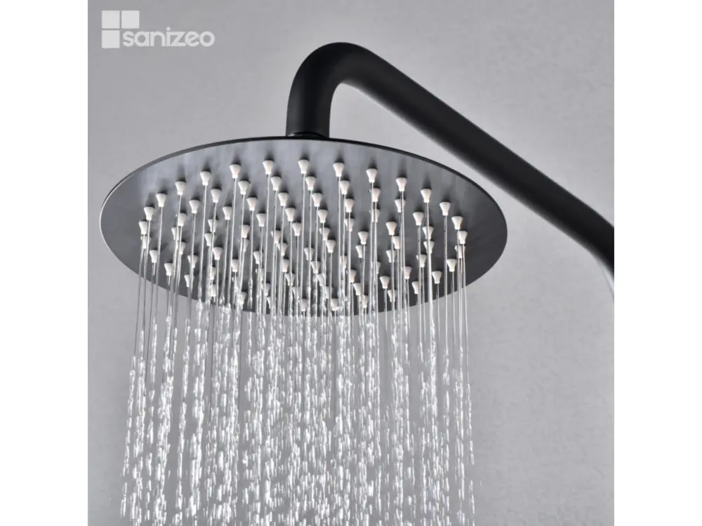 Colonne de Douche Thermostatique anti-calcaire Noir Mat IMEX MONZA BTM039/NG