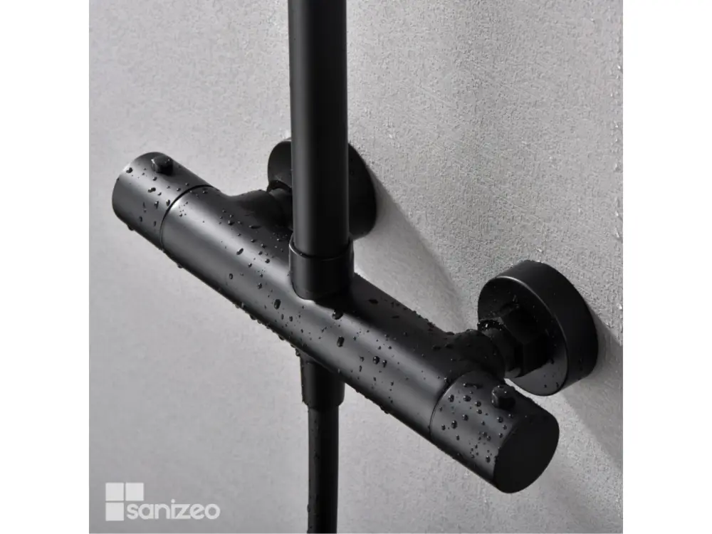 Colonne de Douche Thermostatique anti-calcaire Noir Mat IMEX MONZA BTM039/NG