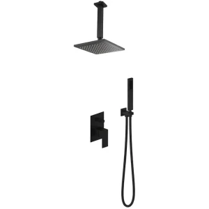 Composition mitigeur de douche au plafond Noir - Sirius