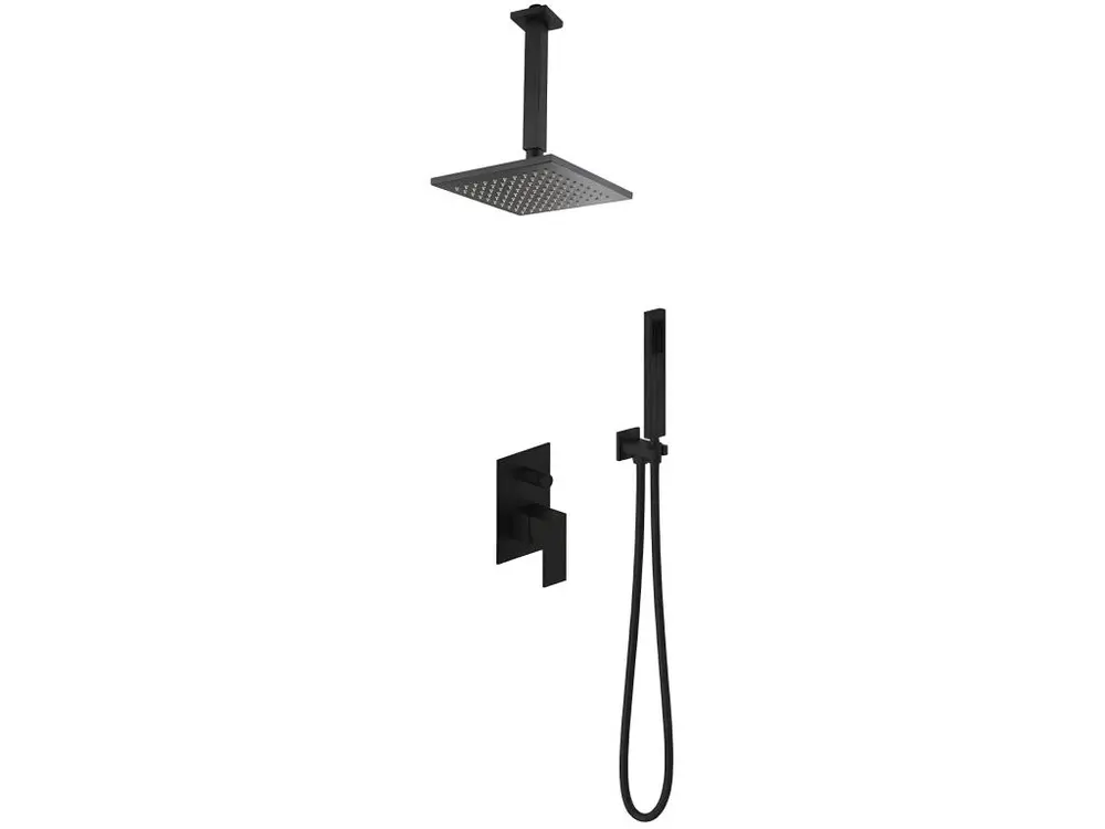 Composition mitigeur de douche au plafond Noir - Sirius