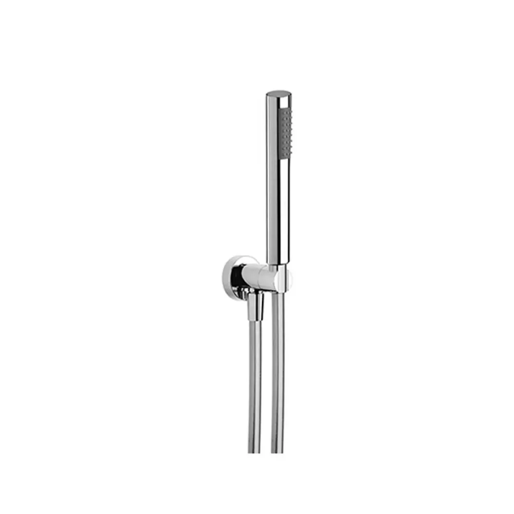 Ensemble de douche complet avec douchette, modulable et prise d'eau finition chrome brillant collection Spartaco de Mamoli...