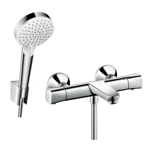 Haute Qualité Professionnelle Douchette à main HANSGROHE Crometta + Mitigeur thermostatique bain douche Ecostat