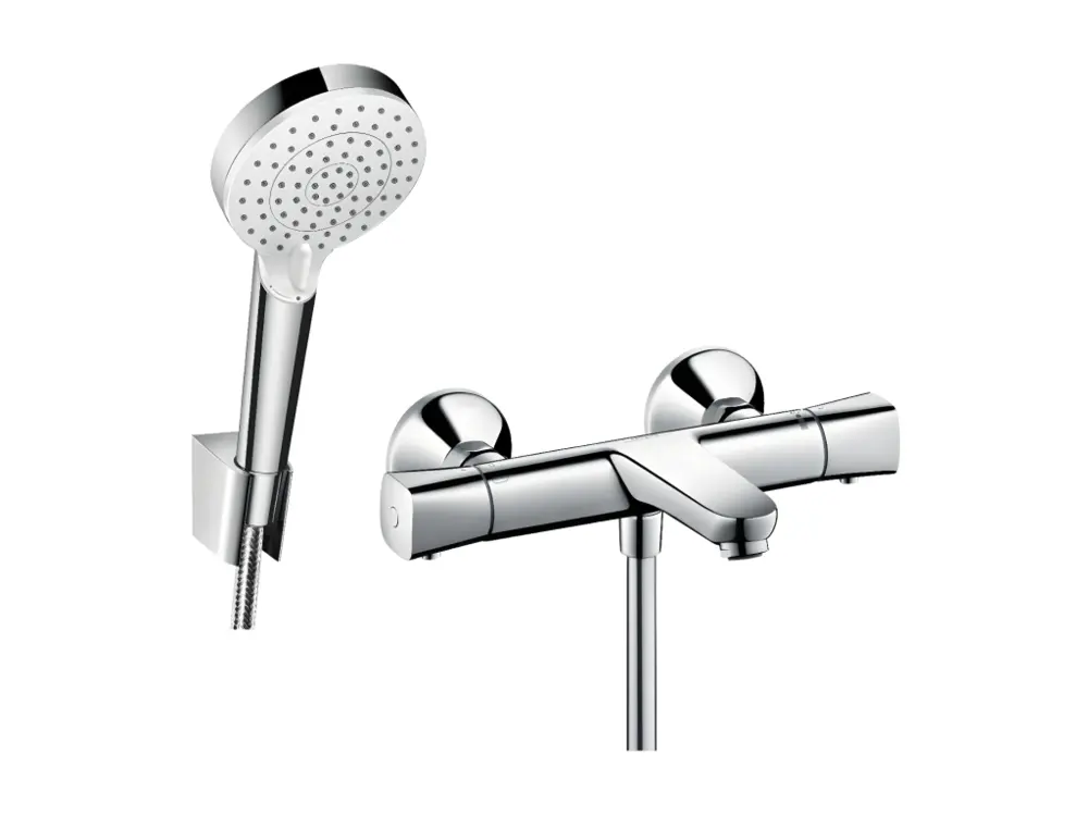 Haute Qualité Professionnelle Douchette à main HANSGROHE Crometta + Mitigeur thermostatique bain douche Ecostat