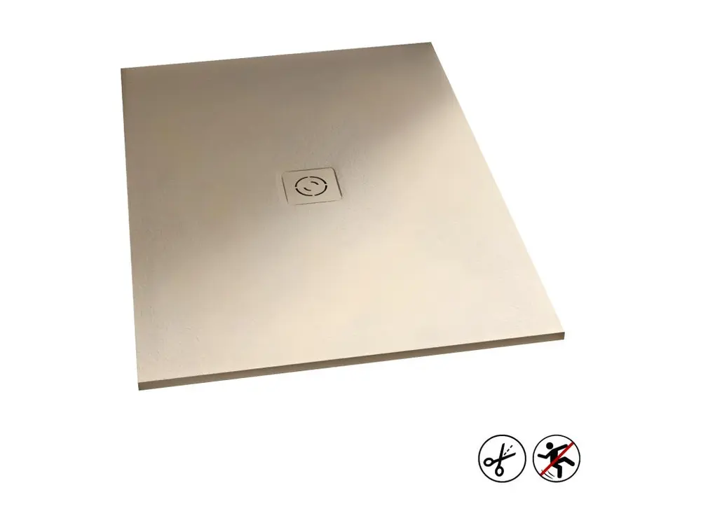 KINEDO Receveur extra-plat découpable Kinemoon 90 x 90 sable grille 1