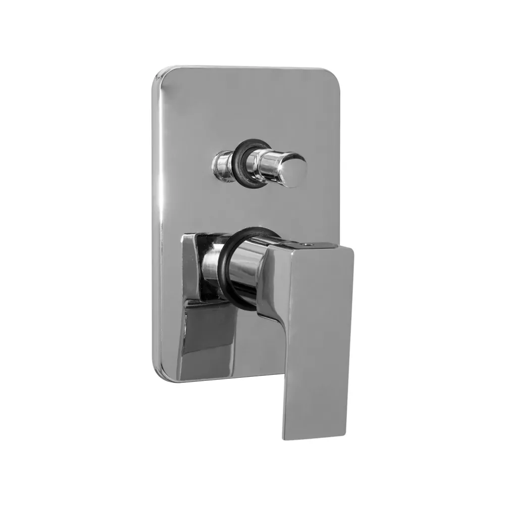 Kit de douche encastré à deux voies avec pomme de douche carrée 300 mm en laiton chromé Nix