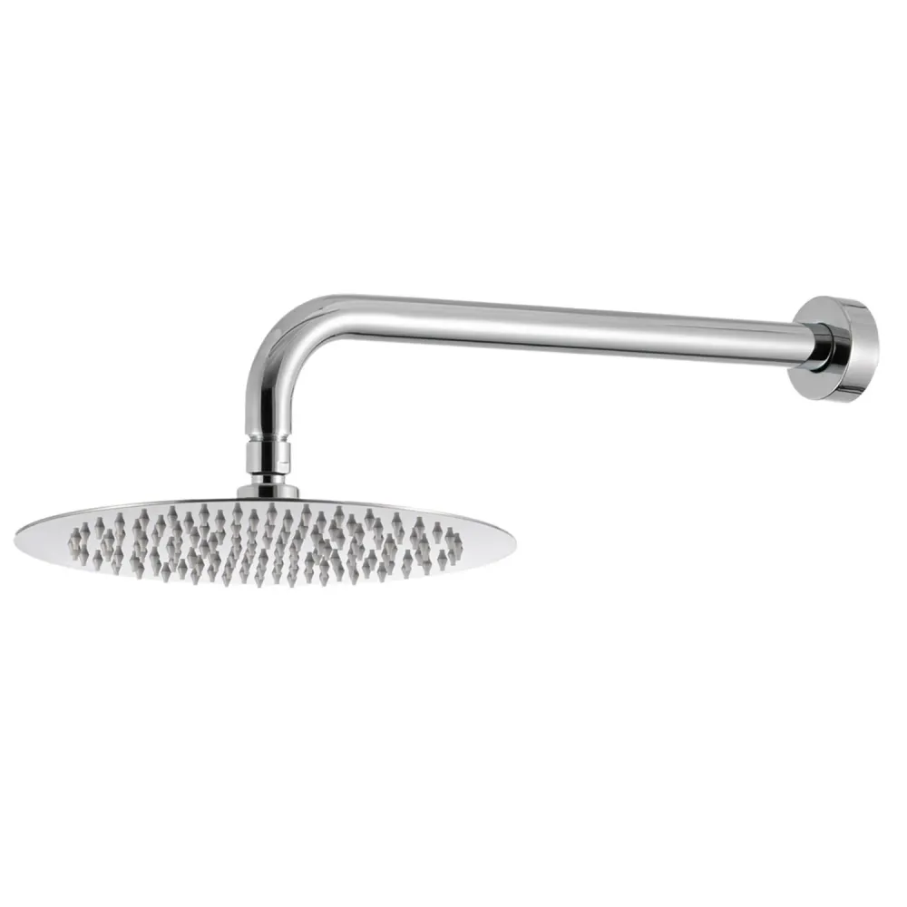 Kit de douche encastré à deux voies avec pomme de douche ronde 300 mm en laiton chromé Ottomix