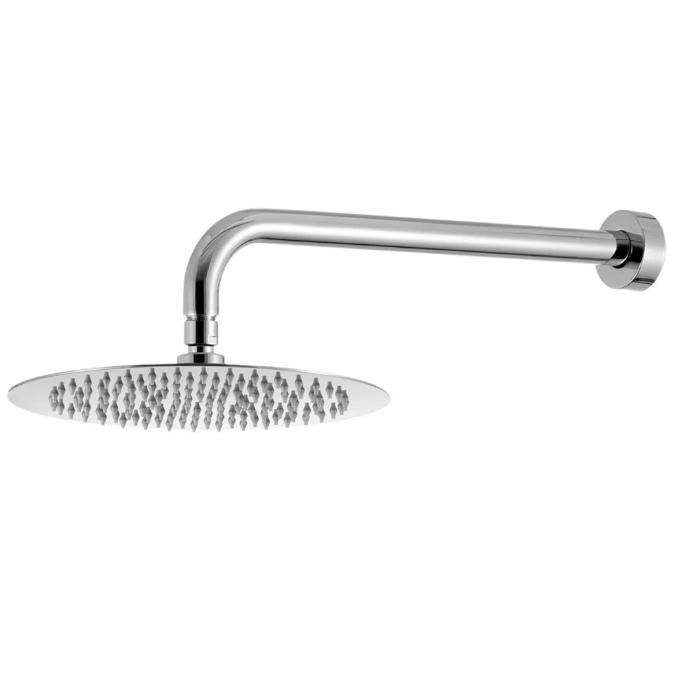 Kit de douche encastré à une voie avec pomme de douche ronde 200mm en laiton chromé Echo