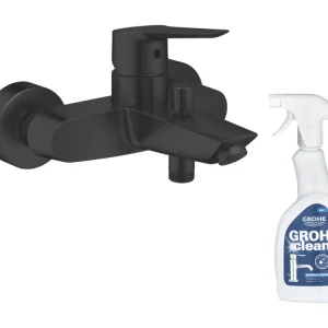 Mitigeur bain douche mécanique GROHE Start noir + nettoyant GrohClean Installation Rapide