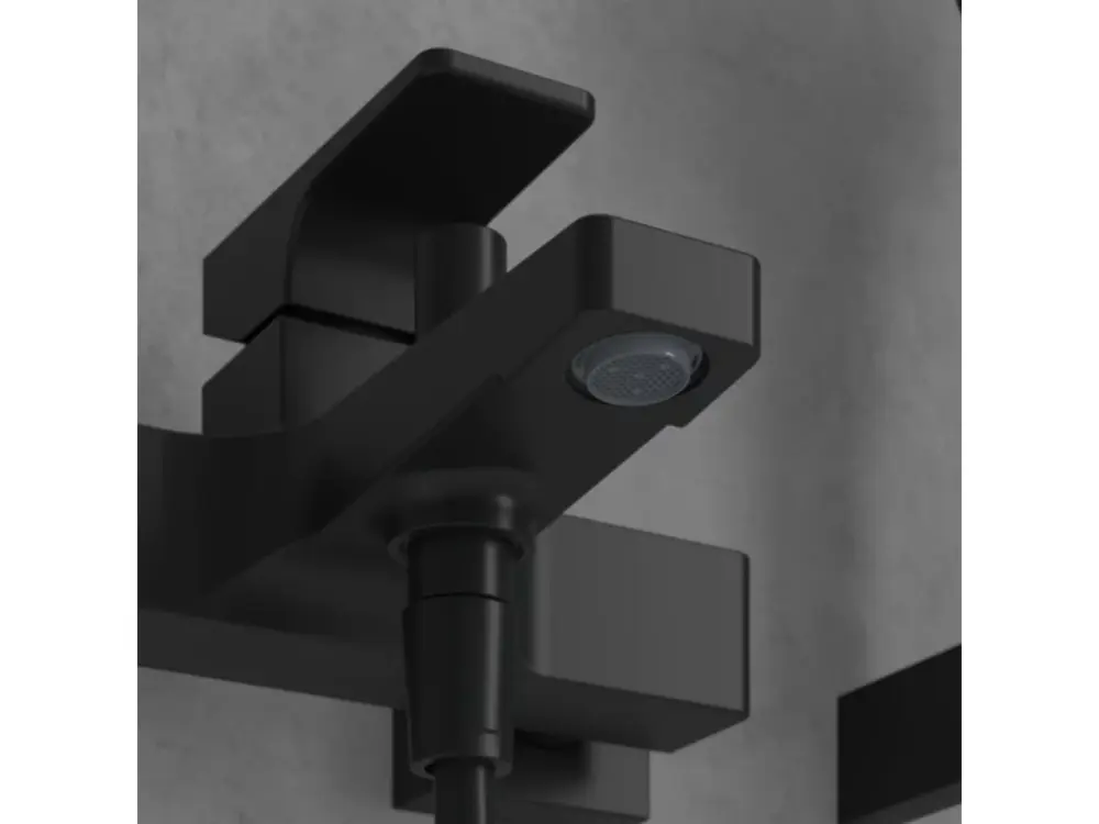 Mitigeur bain douche mécanique VILLEROY ET BOCH Architectura Square Matt Noir jais