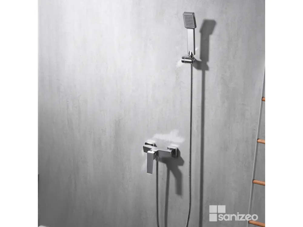 Mitigeur de Douche anti-calcaire Acier chromé IMEX Sanizéo ART BDAR025-5 pour Douche à l'Italienne