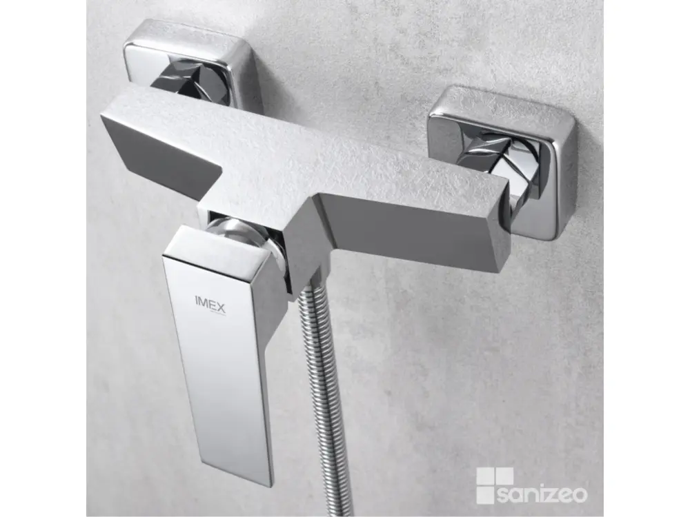 Mitigeur de Douche anti-calcaire Acier chromé IMEX Sanizéo ART BDAR025-5 pour Douche à l'Italienne