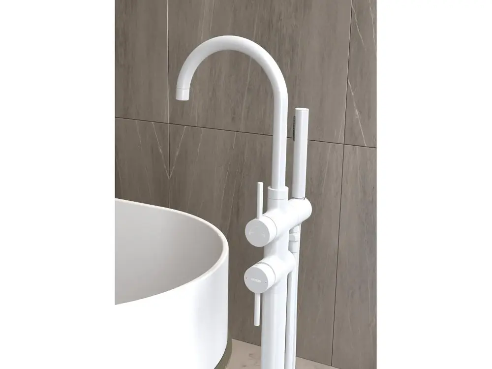 Mitigeur mural Robinet mitigeur bain-douche sur pied Blanc - Corbeau
