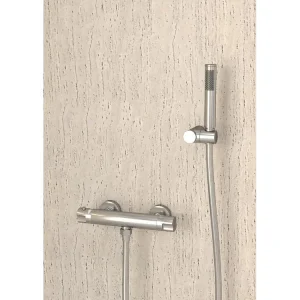 Mitigeur thermostatique de douche mural Chromé - Corbeau