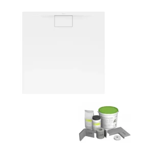 Pack receveur de douche antidérapant 90 x 90 VILLEROY ET BOCH Architectura Metalrim carré blanc + Kit d'étanchéité WEDI