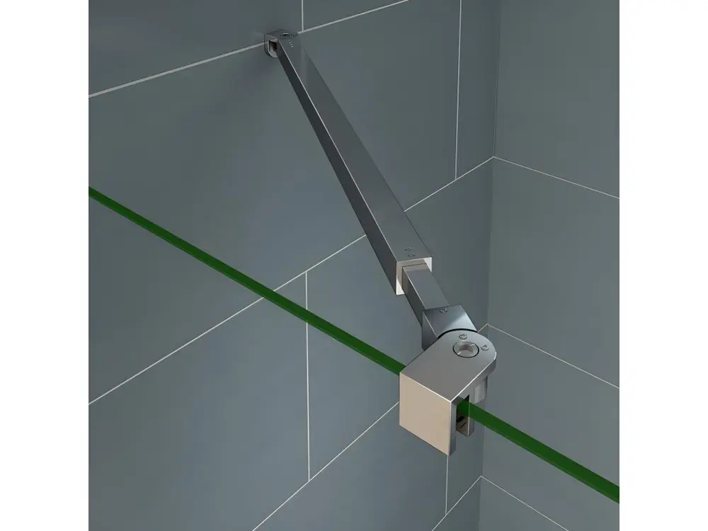Paroi de douche 140x200cm avec barre de fixation 73-120cm en carré, paroi de douche à l'italienne en 8mm verre bande...