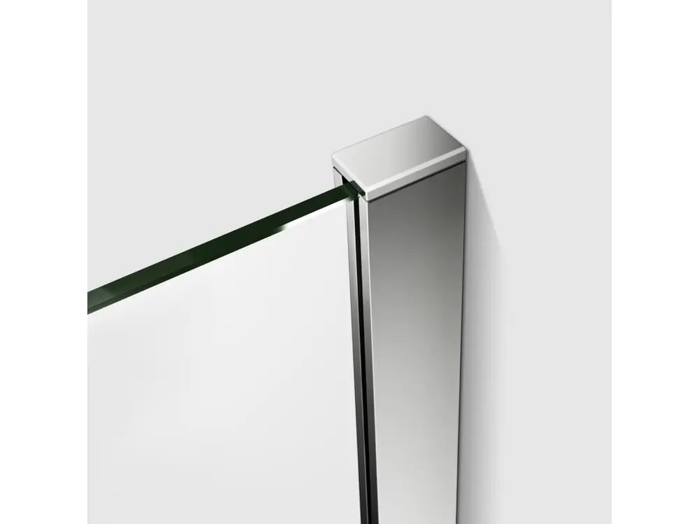Paroi de douche 140x200cm avec barre de fixation 73-120cm en carré, paroi de douche à l'italienne en 8mm verre bande...