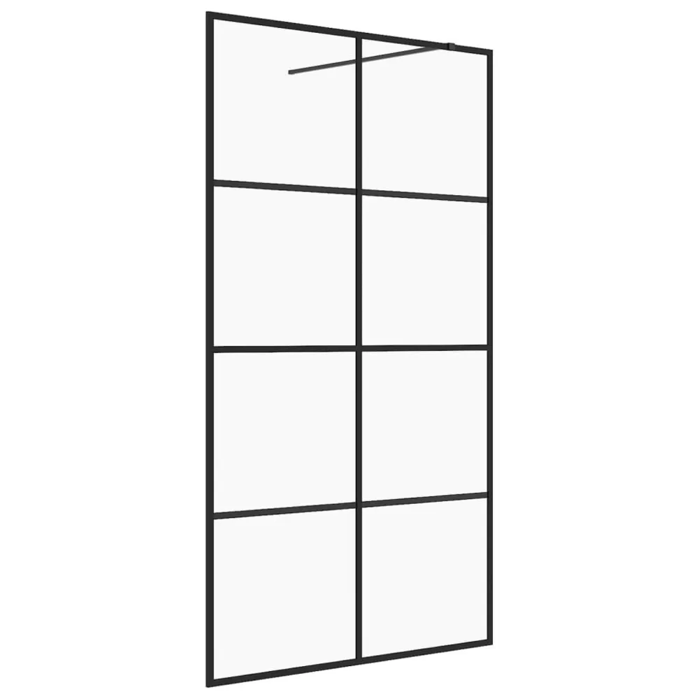 Paroi de douche avec verre ESG clair 115x195 cm Noir