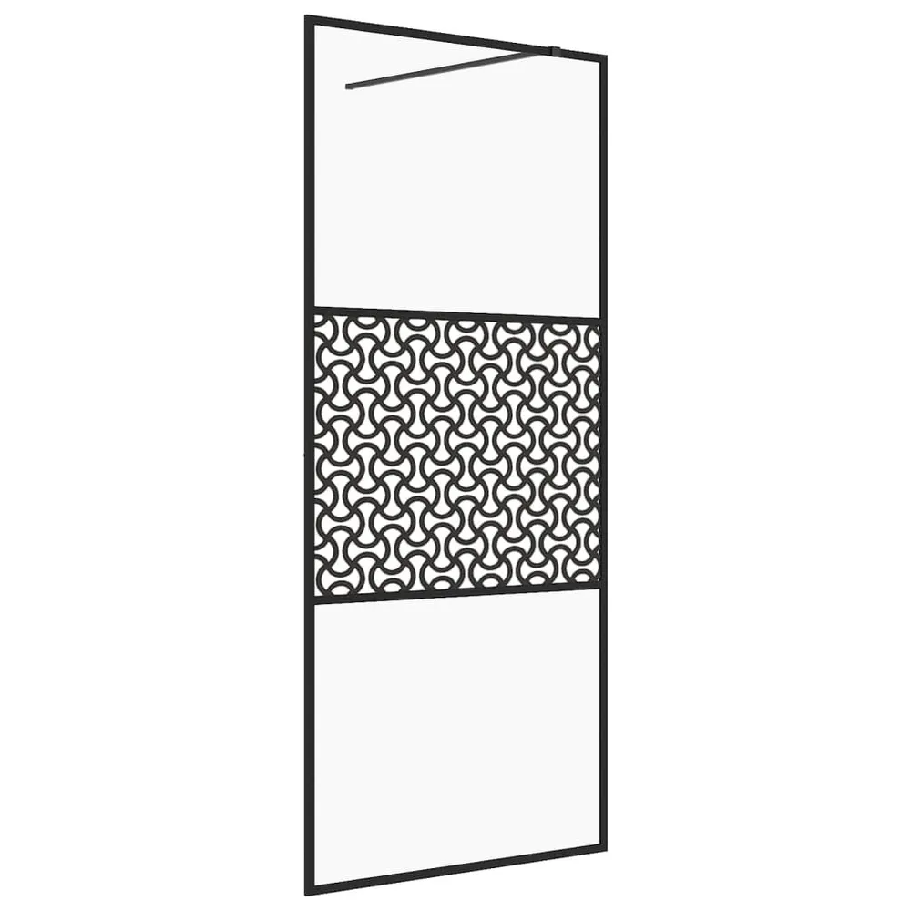 Paroi de douche avec verre ESG translucide 100x195 cm Noir