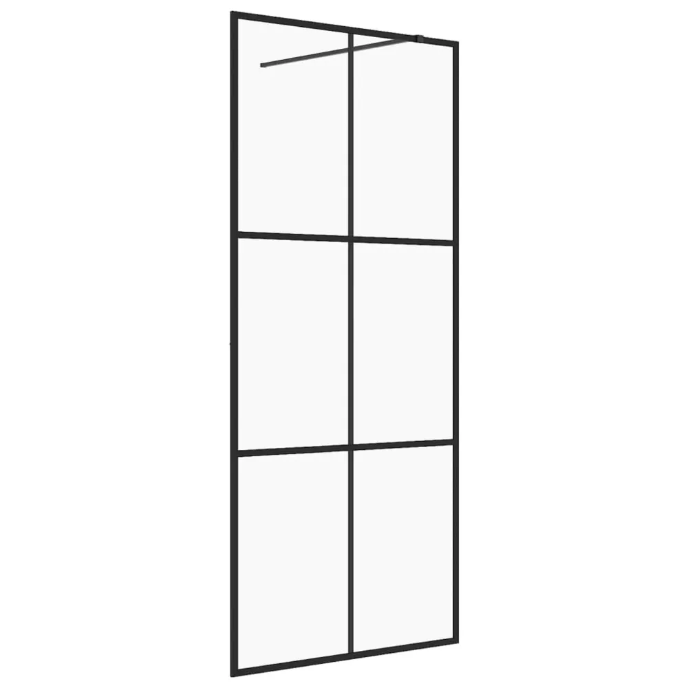 Paroi de douche avec verre ESG translucide 115x195 cm Noir