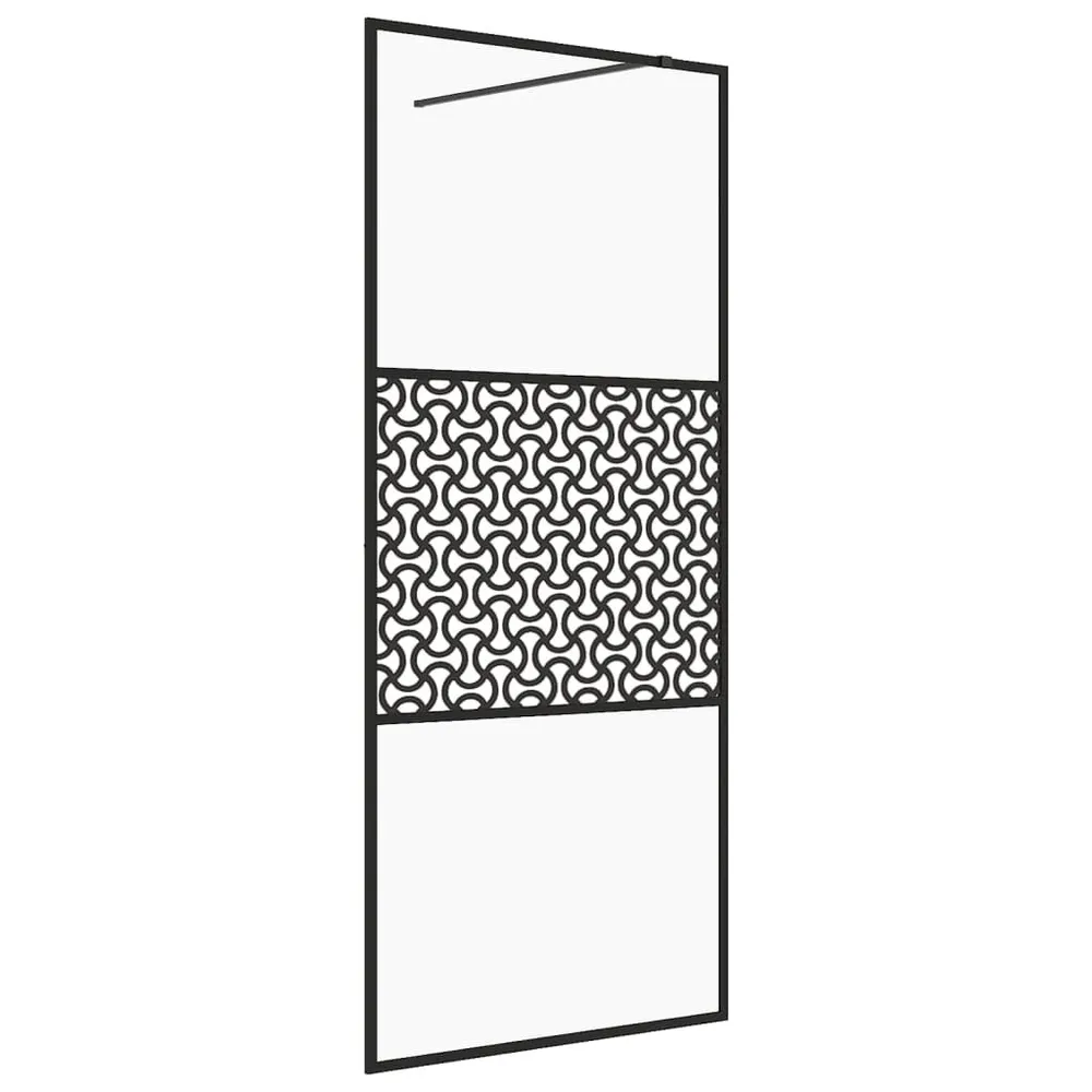 Paroi de douche avec verre ESG translucide 115x195 cm Noir