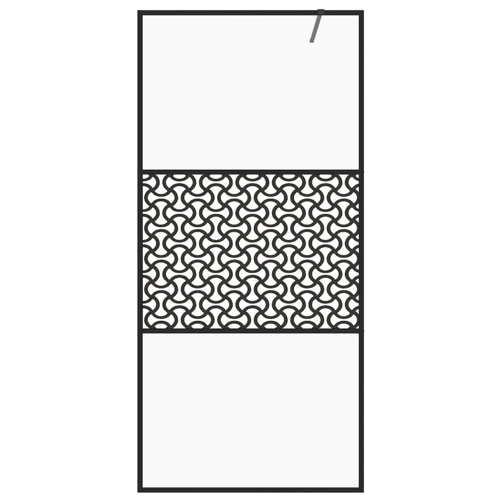 Paroi de douche avec verre ESG translucide 115x195 cm Noir