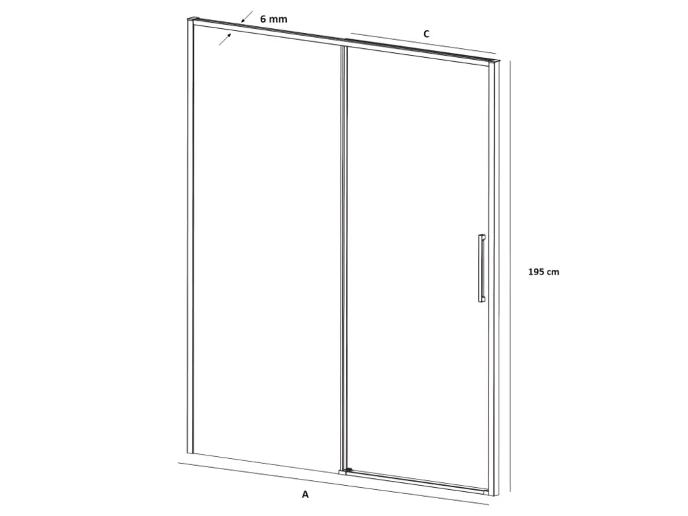 Paroi de douche fixe + porte coulissante DELTA or brossé 158-159 cm