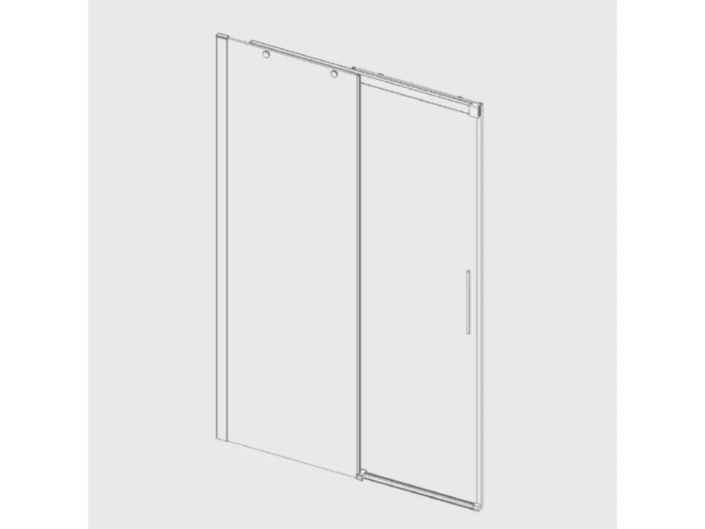 Paroi de douche fixe + Porte coulissante LUNA profil noir mat 165 cm Sans paroi latérale