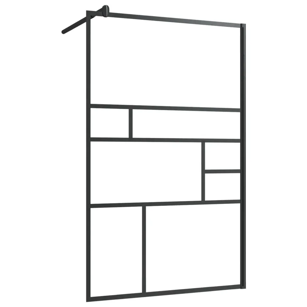 Paroi de douche à verre ESG voir à travers 100x195 cm Noir