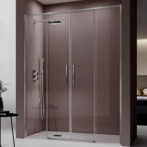 Paroi de douche 2 verres fixes + 2 portes coulissantes DELTA 178-179 cm
