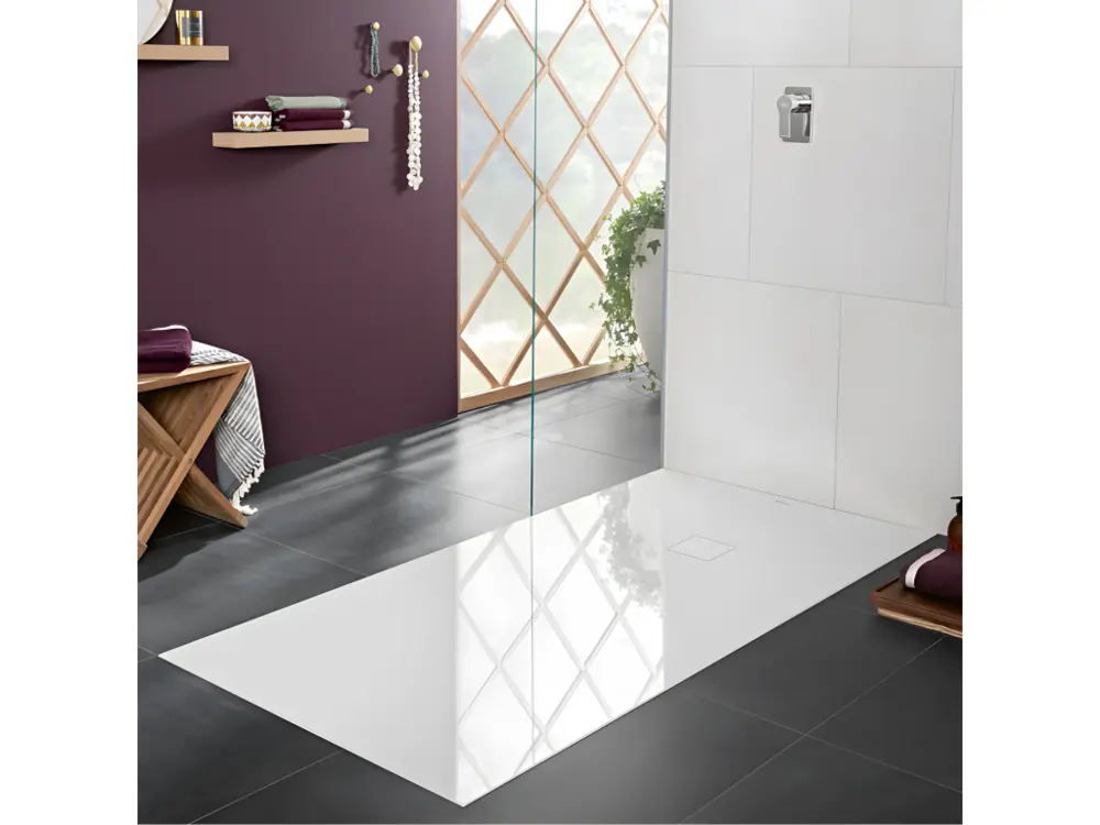 Receveur 140 x 100 VILLEROY ET BOCH Planeo acrylique rectangle nature gris