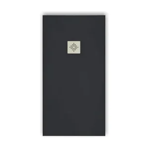 Receveur de douche 100 x 150 cm extra plat NATUREL en résine surface ardoisée anthracite