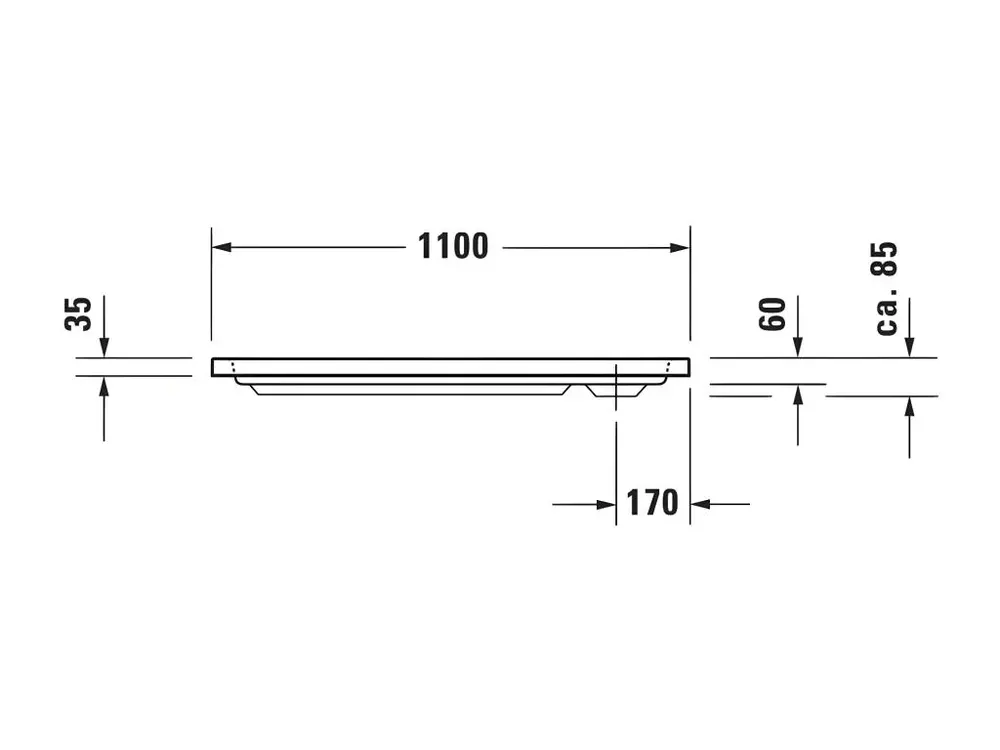 Receveur de douche 110 x 75 DURAVIT D-Code