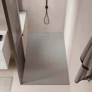 Receveur de douche 90 x 170 cm extra plat PIATTO en SoliCast® surface ardoisée gris