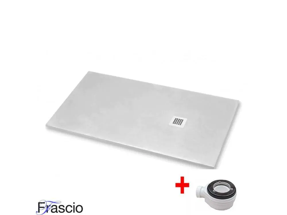Receveur de Douche 90X150 cm Ligne Vulcano Extra Fin Couleur Gris Évident Ral 7035 En Résine Synthétique et Poudre de Marb...