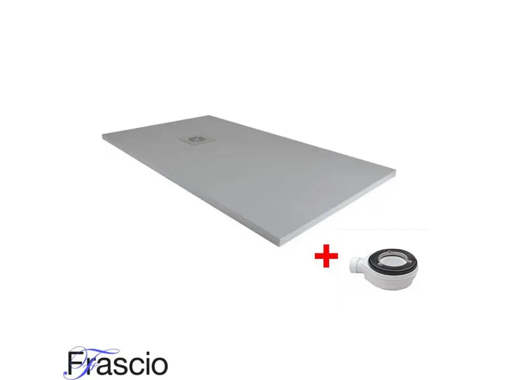 Receveur de Douche 90X170 cm Ligne Vulcano Extra Mince Couleur Gris Foncé Ral 7005 En Résine Synthétique et Poudre de Marb...