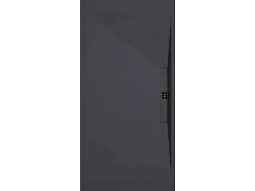 Receveur de douche Anthracite, finition Ardoise Stone SIDE, grille de couleur - 100 x 90 cm