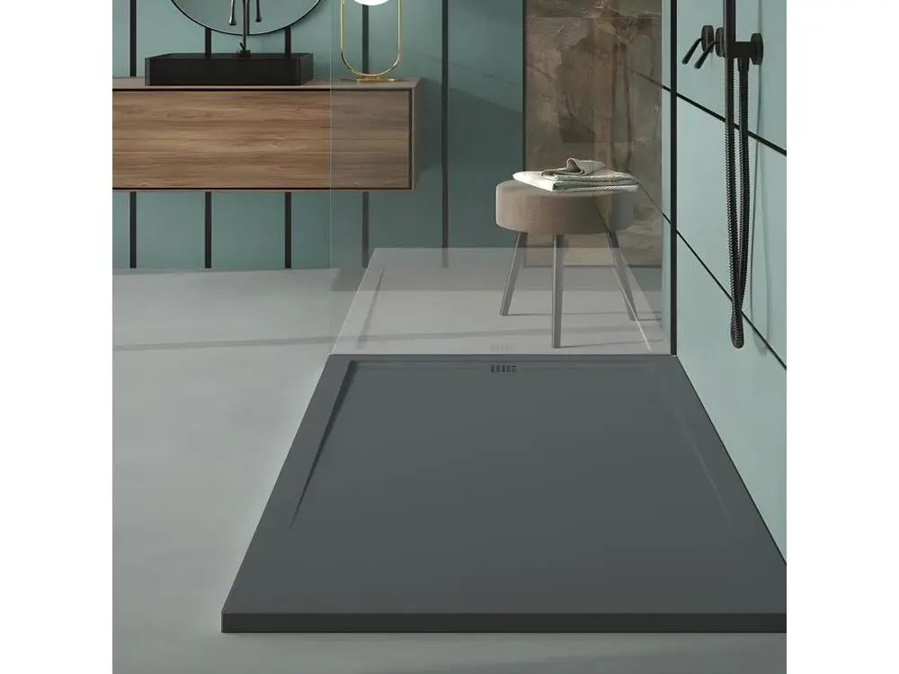 Receveur de douche Anthracite, finition Ardoise Stone CACH, grille de couleur - 190 x 90 cm