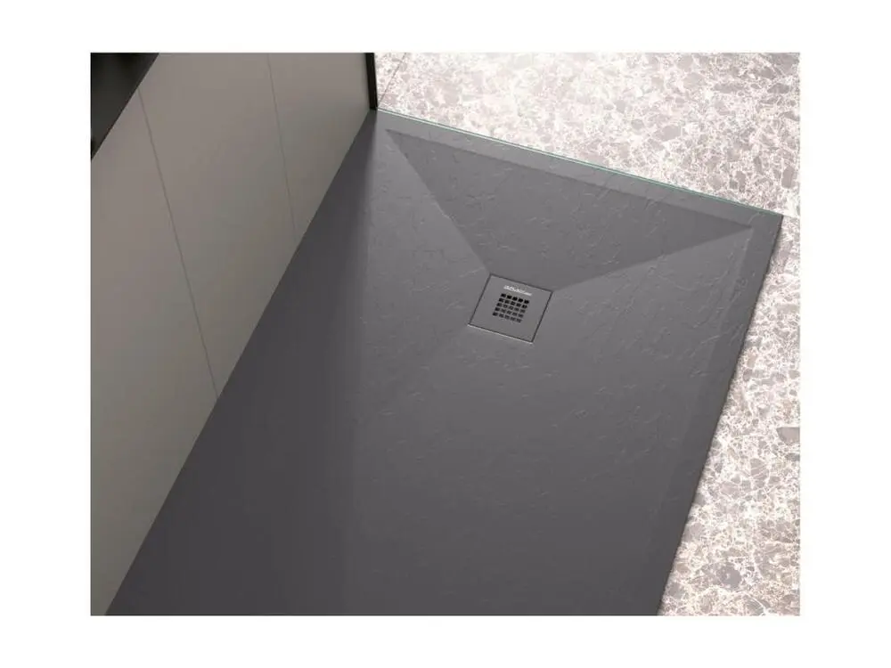 Receveur de douche anthracite finition ardoise Stone Plus, grille de couleur - 200 x 100 cm