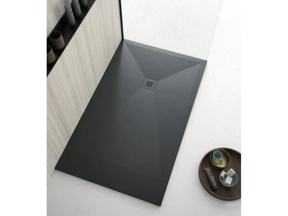 Receveur de douche anthracite finition ardoise Stone Plus, grille de couleur - 200 x 100 cm